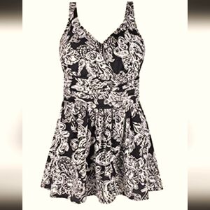 Plus Size 3X 24W Women's Swimdress swimsuit new tropical 🏊‍♂️ swim